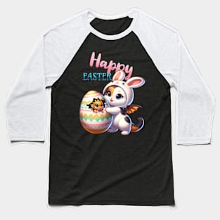 Happy Easter bunny cat with dragon baby Baseball T-Shirt